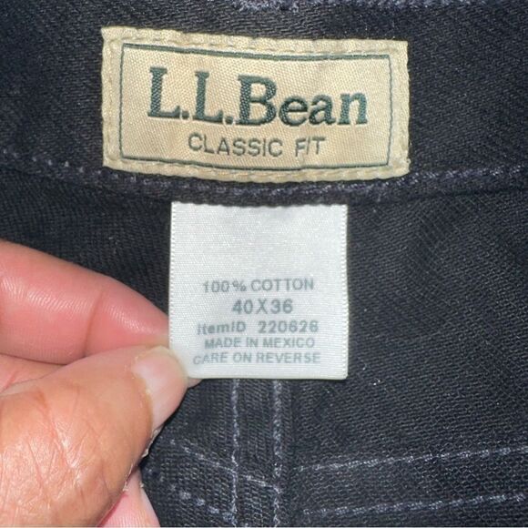 L.L. Bean Jeans Mens 40x36 Black Double L Classic Fit Straight Office Cowboy Y2K - Picture 2 of 10